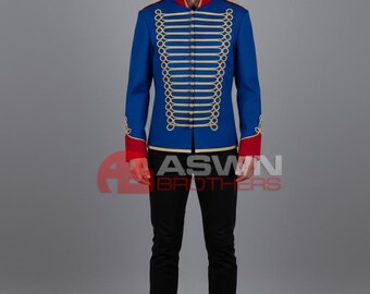 Royal Blaue Husaren Jacke, Gold Borte Militär Paradeuniform Von ASWN BRTHERS