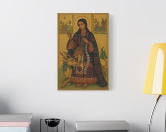 Saint Kateri Tekakwitha Canvas Art: Native American Catholic Icon