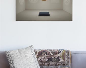Zen Lantern Canvas Art: Wabi-Sabi Japanese Decor, Minimalist Shadows