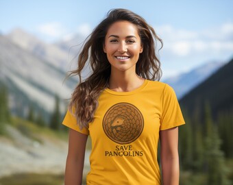 Retro Save Pangolins T-Shirt: Vintage Wildlife Conservation Tee