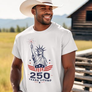 Statue of Liberty 250 Years Young T-Shirt, Sestercentennial Celebration Tee