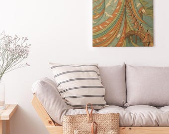 Surreal Japanese Ukiyo-e Canvas Art: Infinite Junihitoe Kimono Landscape