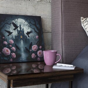 Gothic Castle Canvas Print: Moonlit Fantasy Wall Art
