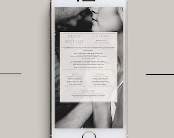 Wedding Family Shot List Template, Wedding Client Templates, Photographer Branding, Templates, Photographer Branding, Photographer Template