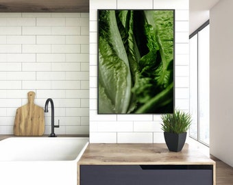 Fresh Green Lettuce, Instant Art, INSTANT DOWNLOAD, Modern Minimalist Poster, Printable Wall Decor, Food Photography, Kitchen Wall Art