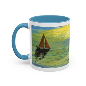 Morning Sail, Vibrant Floral Accent Coffee Mug, Perfect for Gifting, Home Decor, Mother&#39;s Day, Birthday, Coffee Lover&#39;s Gift