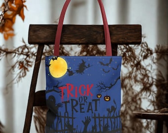 Bolsa de Halloween: Diseño de fantasma, calabaza y gato