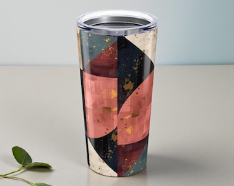 Geometrischer Edelstahlbecher: Moderner 20oz Reisebecher