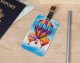 Kids Acrylic Luggage Tag: Hot Air Balloon Travel Accessory