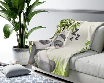 Manta polar Sherpa de panda acogedora / Regalo para niños y adultos