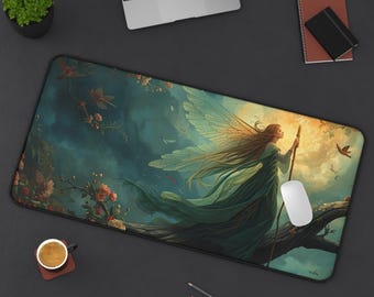 Fairy Desk Mat: Nature Themed Neoprene Mouse Pad
