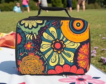 Vibrant Floral Lunch Bag: Insulated Eco-Friendly Picnic Tote