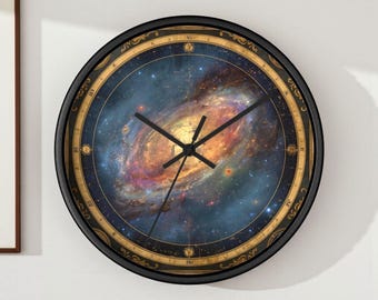 Celestial Galaxy Wall Clock: Cosmic Home Decor, Gift for Astronomers