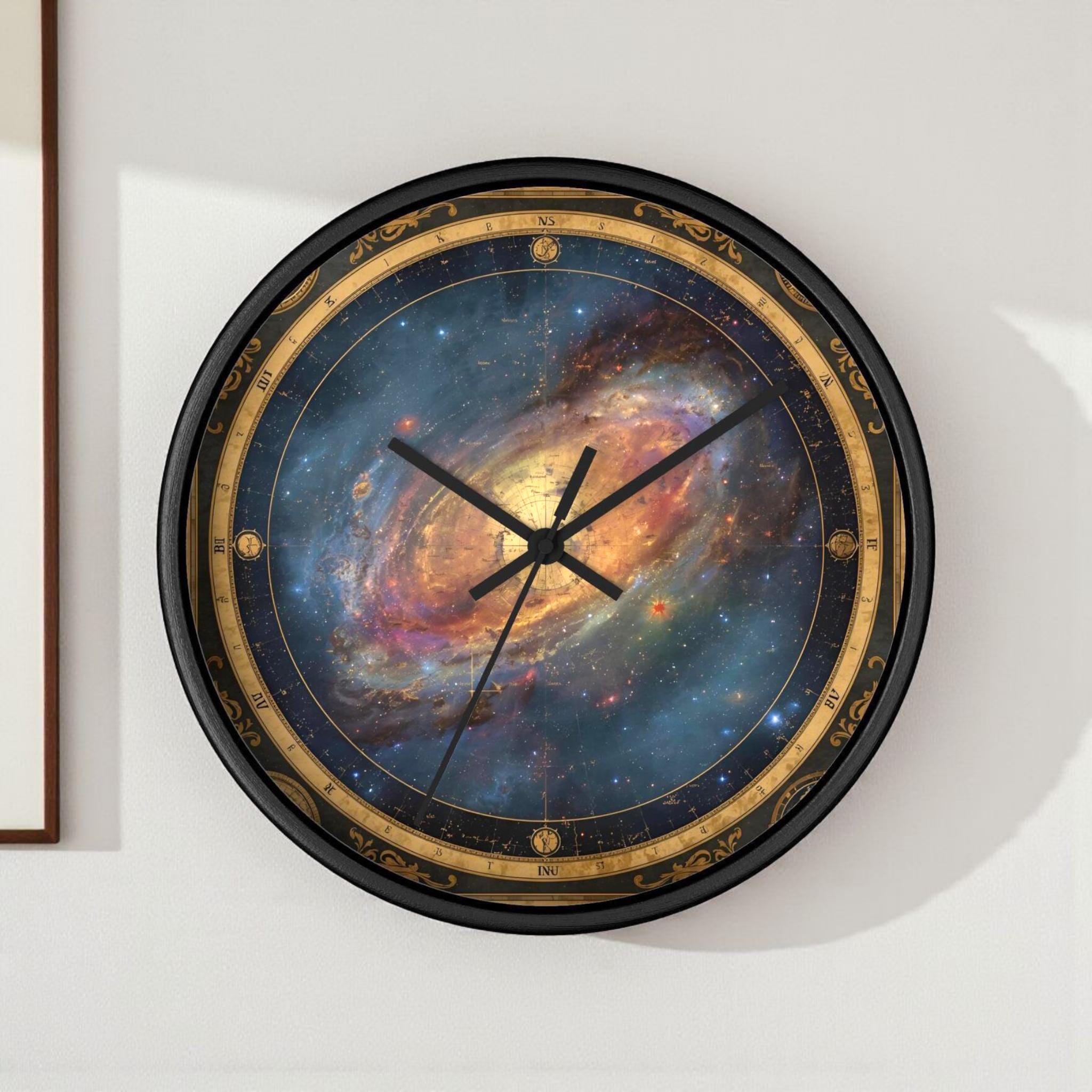 Celestial Galaxy Wall Clock: Cosmic Home Decor, Gift for