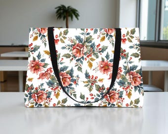 Floral Print Weekender Tote Bag: Travel Carryall for Women