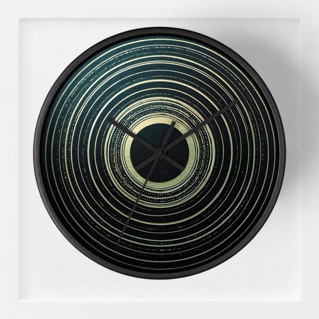 Spiral Abstract Wall Clock – Modern Wooden Frame, Silent Movement - Etsy