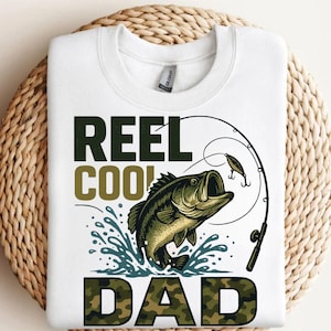 Retro Reel Cool Dad Png, Wishin&#39; I Was Fishin&#39; Png, Fishing Dad Shirt Design Png, Bass Fishing Png, Fathers Day Gift, Dad Birthday Gift Png