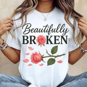 Heartbreak Rose Png, Aesthetic Floral Art T-Shirts Png, Stickers, Valentine Png, Valentine gift, Valentine Broken, Beautifully broken Girl
