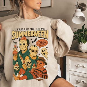 Summer Halloween png, I Freaking Love Summer PNG, Funny Halloween Funny, Horror Characters png, Halloween in Summer Digital Shirt Design