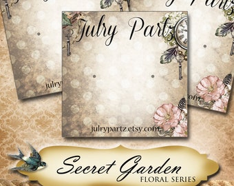 SECRET GARDEN Series 4•Custom Tags•Labels•Earring Display•Clothing Tags•Custom •Boutique Card•Tags•Custom Tags•Custom Labels
