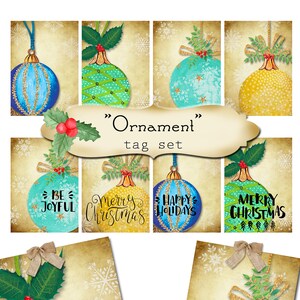 8 DIY•2,5x3,5 cm •ORNAMENT Tags Set #1•Dankesschöns•Druckbare Geschenkanhänger•Digitale Geschenkanhänger•Geschenkanhänger