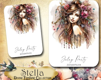 STELLA • Necklace Card • Earring Card • Jewelry Cards • Jewelry Display Card • Display• Earring Holder• Jewelry Packaging•DIVINE FEMININE