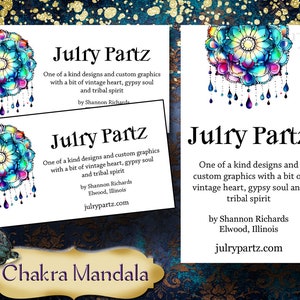CHAKRA MANDALAS #2 Style Business Cards • Designer Card Collection • Custom Business Cards • Custom Cards • Custom Calling Cards •