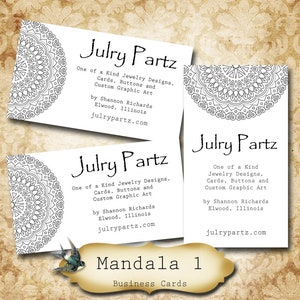 Cartes de visite MANDALA 1 • Collection de cartes de créateur • Cartes de visite personnalisées • Cartes personnalisées • Cartes de visite personnalisées•