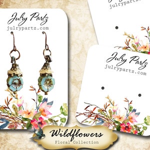 WILDFLOWERS •Custom Tags •Labels • Earring Display • Clothing Tags • Custom • Boutique Card • Custom Tags • Custom Labels • Jewelry Cards