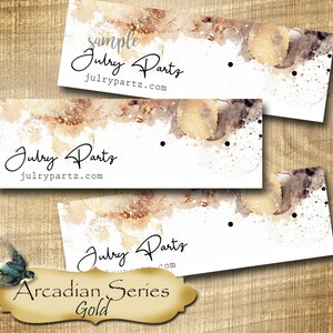 18• ARCADIAN GOLD OFFSET Cards •1x3 inch• Earring Cards • Jewelry Cards • Custom Jewelry Display