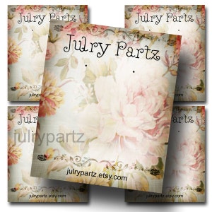 SHABBY CHIC #11•Earring Cards•Jewelry Cards•Earring Display•Earring Holder•Necklace Holder•Custom Earring Card