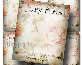 May include: Four printable gift tags with a floral design featuring pink and yellow roses. The text "Julry Partz" is printed on each tag. The text "julrypartz.etsy.com" is printed on the bottom of each tag.