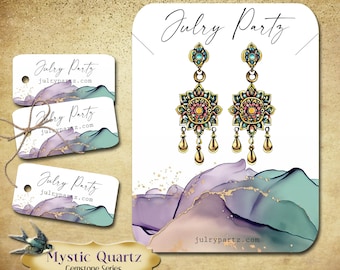 MYSTIC QUARTZ #4 •Custom Tags • Earring Display•Clothing Tags•Custom Boutique Cards• Custom Tags• Custom Jewelry Packaging • Gemstone Series