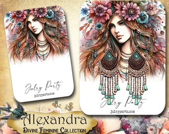 ALEXANDRA• Necklace Card • Earring Card • Jewelry Cards • Jewelry Display Card • Display• Earring Holder• Jewelry Packaging• DIVINE FEMININE