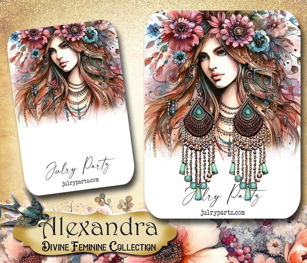 ALEXANDRA• Necklace Card • Earring Card • Jewelry Cards • Jewelry Display Card • Display• Earring Holder• Jewelry Packaging• DIVINE FEMININE