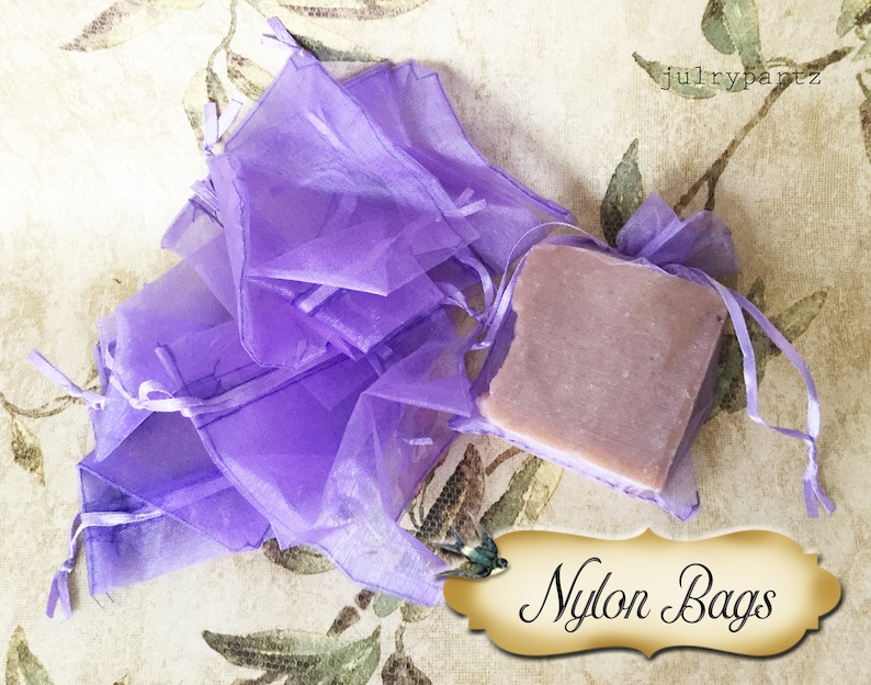 Lavender Purple NYLON Gift Bags\u2022Favor Bag\u2022Gift Bags\u2022Soap Packaging\u2022Craft Show Supplies\u2022Sold by 25 PCs