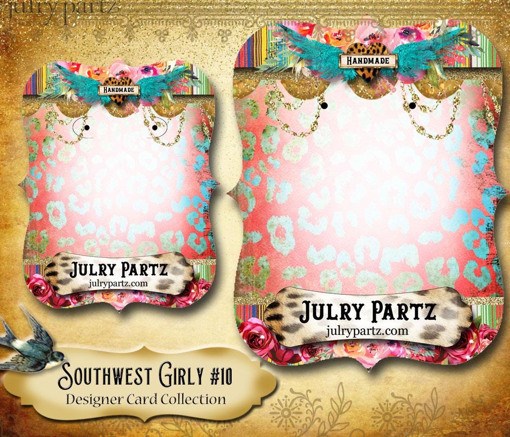 Southwest Girly #10 • Earring Card• Jewelry Cards• Earring Display• Earring Holder• Jewelry Tags• Bracelet Tag• Jewelry Packaging •