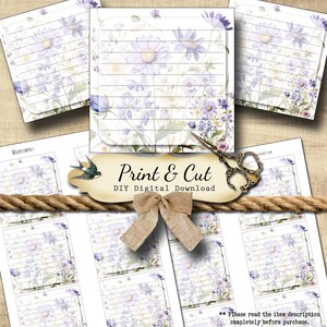DIY • WILDFLOWER #1 • Custom Note Pad • Floral Memo Pad • Floral Note ...