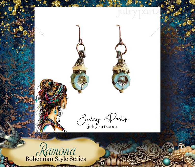 RAMONA Bohemian Style Custom Design Earring Display Clothing Tags Custom Jewelry Cards Boutique Cards Custom Earring Cards image 2