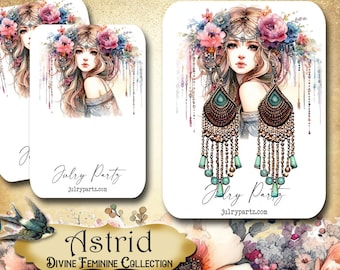 ASTRID • Necklace Card • Earring Card • Jewelry Cards • Jewelry Display Card • Display• Earring Holder• Jewelry Packaging• DIVINE FEMININE