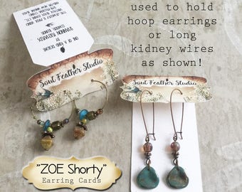 24•ZOE Shorty•2.5 x 1 inch• EARRING CARDS• Jewelry Cards• Earring Display• Earring Card• Earring Holder