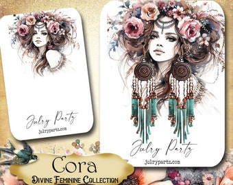 CORA • Necklace Card • Earring Card • Jewelry Cards • Jewelry Display Card • Display• Earring Holder• Jewelry Packaging• DIVINE FEMININE