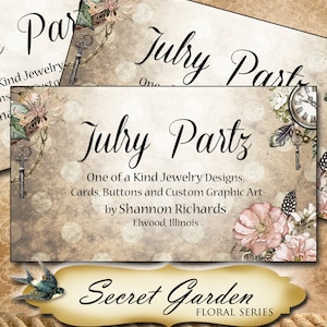 SECRET GARDEN #4 Business Cards•Designer Card Collection•Custom Business Cards•Custom Cards •Custom Calling Cards•Design 3
