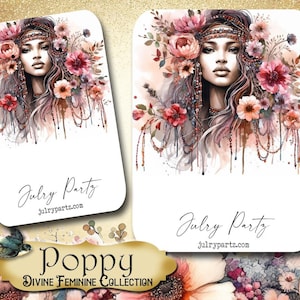 POPPY • Necklace Card • Earring Card • Jewelry Cards • Jewelry Display Card • Display• Earring Holder• Jewelry Packaging• DIVINE FEMININE
