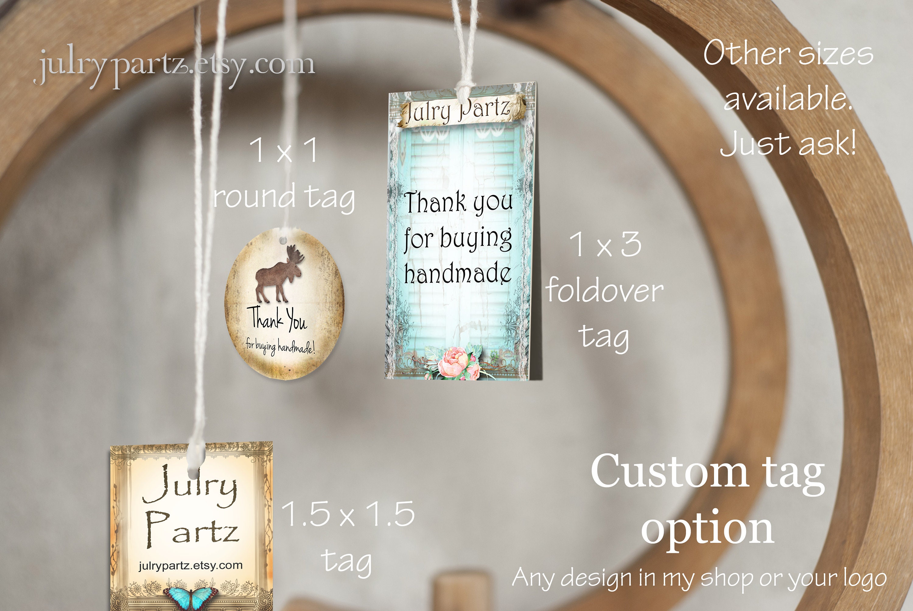 Earth Robe Tag VINTAGE EARTH Series 4•custom Tags•labels•earring Display•clothing Tags ...