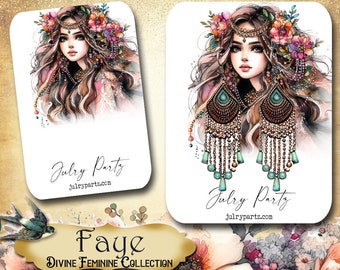 FAYE • Necklace Card • Earring Card • Jewelry Cards • Jewelry Display Card • Display• Earring Holder• Jewelry Packaging• DIVINE FEMININE