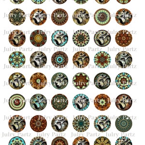 Marrakech Circles, Healing Mandalas, 1x1 Circle Images, Printable Digital Images, Cards image 2