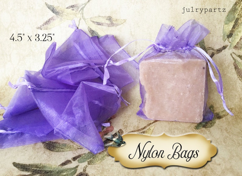 Lavender Purple NYLON Gift Bags\u2022Favor Bag\u2022Gift Bags\u2022Soap Packaging\u2022Craft Show Supplies\u2022Sold by 25 PCs