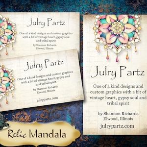 RELIC MANDALAS #4 Style Business Cards • Designer Card Collection • Custom Business Cards • Custom Cards • Custom Calling Cards •