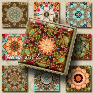 May include: A colorful mandala design with a gold frame. The mandala features a variety of colors, including red, orange, yellow, green, blue, and purple. The design is intricate and detailed, with a variety of geometric shapes and patterns.